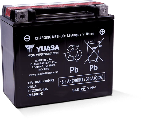 Yuasa YTX20HL-BS High Performance AGM Battery (Bottle Supplied)