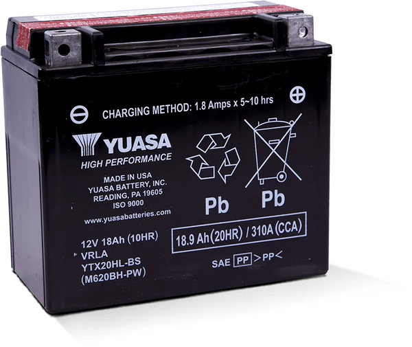 Yuasa YTX20HL-BS-PW High Performance AGM Battery (Bottle Supplied)