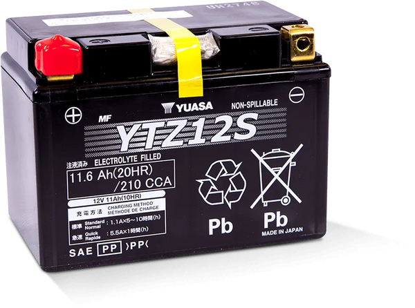 Yuasa YTZ12S Maintenance Free AGM 12 Volt Battery