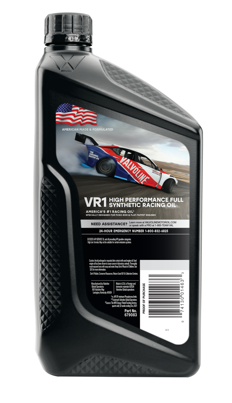 Valvoline VR1 Full Synthetic Racing Motor Oil SAE 10W-30