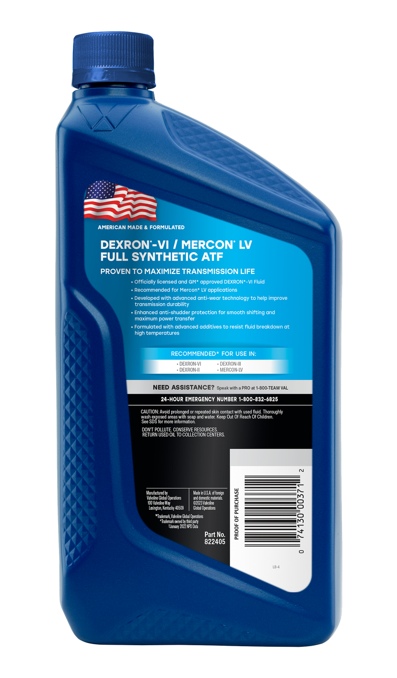 Valvoline DEXRON VI/MERCON LV (ATF) Full Synthetic Automatic Transmission Fluid