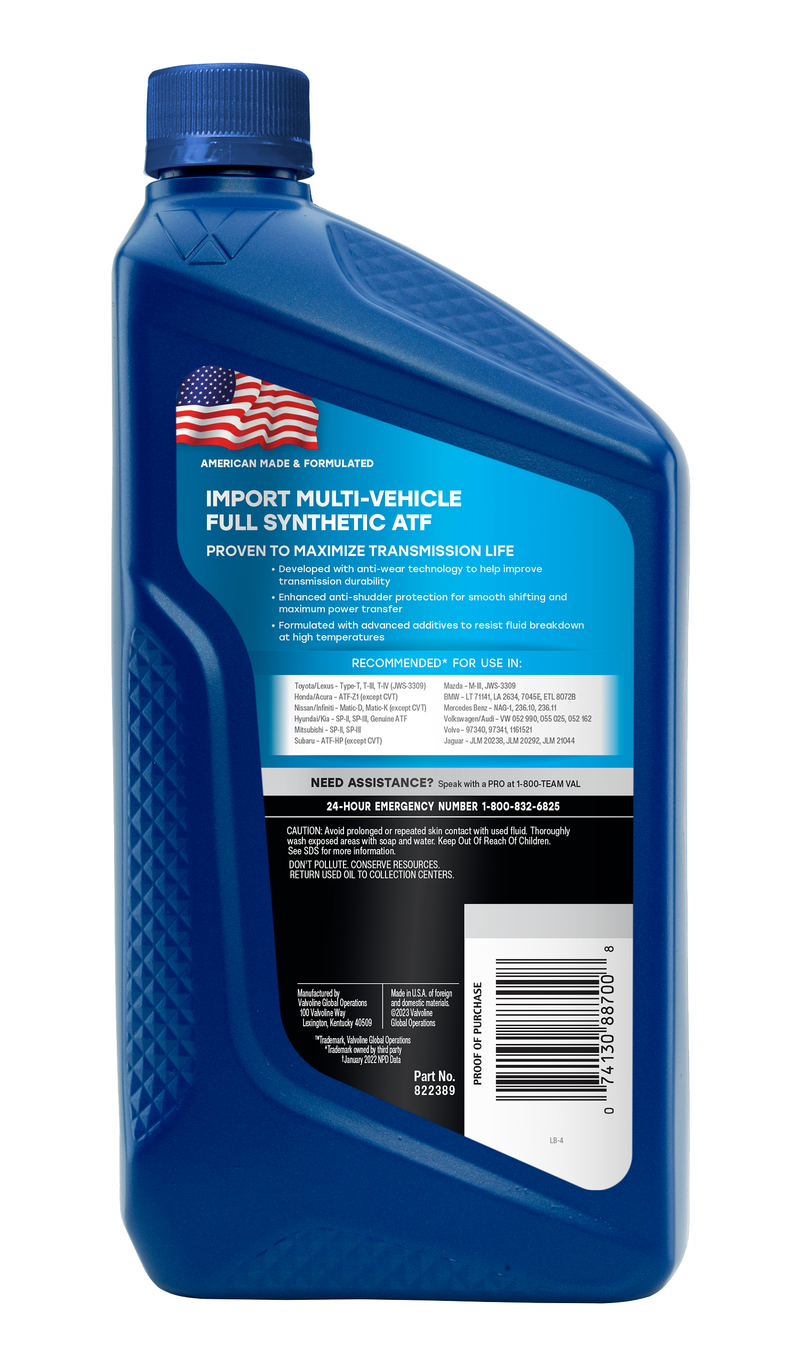 Valvoline Import Multi-Vehicle Full Synthetic Automatic Transmission Fluid