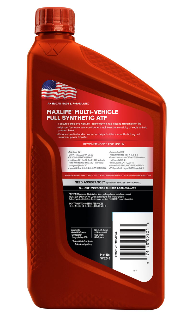 Valvoline Multi-Vehicle (ATF) Full Synthetic Automatic Transmission Fluid